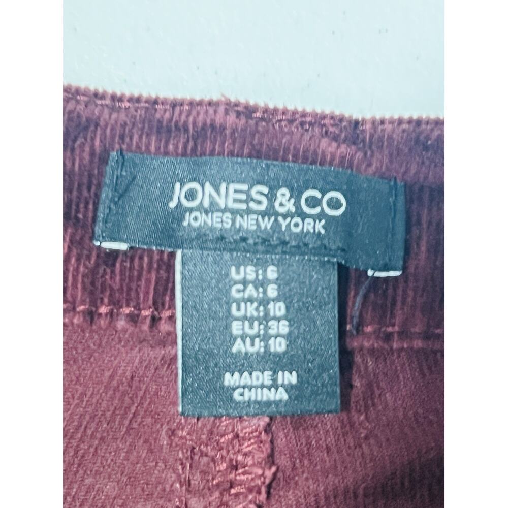 Jones New York Womens Red /Maroon Corduroy Pants With Pockets Size 6‎ Retro Boho - Picture 5 of 6
